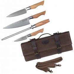 Zestaw Noży COMPLETE PROFESSIONAL OLIVE WOOD + Torba na Noże Kohersen Professional