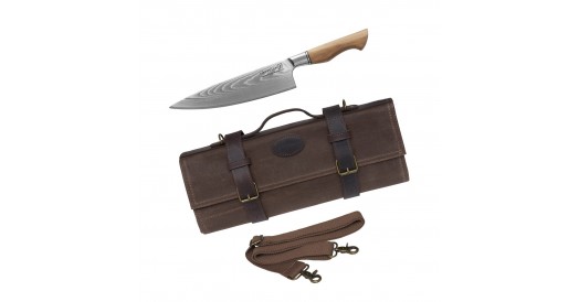 Nóż Szefa Kuchni KOHERSEN CHEF Professional Olive Wood 21,6 cm + Torba na Noże Kohersen Professional