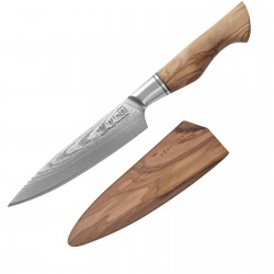 Nóż uniwersalny UTILITY Kohersen® Professional Olive Wood 12,7 cm + Magnetyczna pochwa z drewna oliwnego