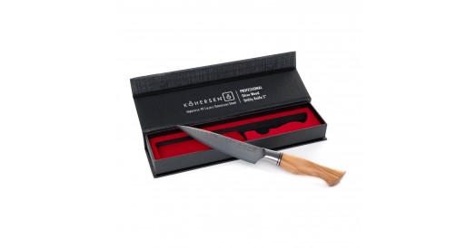 Nóż uniwersalny UTILITY Kohersen® Professional Olive Wood 12,7 cm + Magnetyczna pochwa z drewna oliwnego