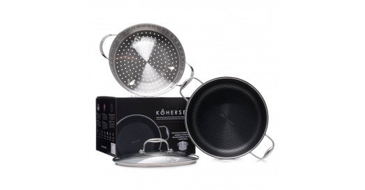 Garnek do gotowania na parze z powłoką DIAMOND Kohersen Black Cube 28 cm, 8,3 l