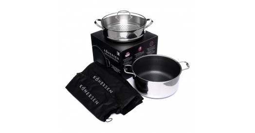 Garnek do gotowania na parze z powłoką DIAMOND Kohersen Black Cube 28 cm, 8,3 l