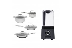 Zestaw naczyń CHEF Kohersen BLACK CUBE + Blender próżniowy Kohersen VB1500