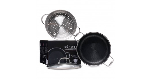 Garnek do gotowania na parze z powłoką DIAMOND Kohersen Black Cube 28 cm, 8,3 l