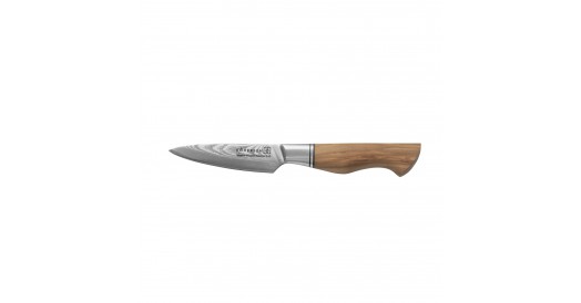 Nóż do warzyw PARING KOHERSEN Professional OLIVE WOOD 3,5”, 49-warstwowa, japońska stal damasceńska