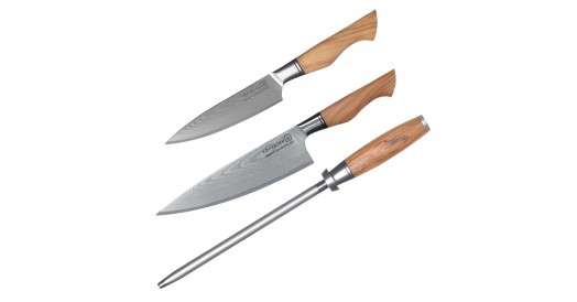 Zestaw noży ESSENTIAL PROFESSIONAL OLIVE WOOD