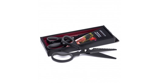 Zestaw nóż do trybowania BONING KOHERSEN Elegance EBONY WOOD 15,2 cm + wielofunkcyjne nożyce kuchenne