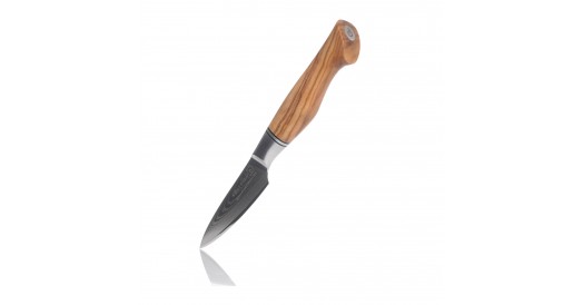 Nóż do warzyw PARING KOHERSEN Professional OLIVE WOOD 3,5”, 49-warstwowa, japońska stal damasceńska