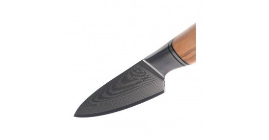 Nóż do warzyw PARING KOHERSEN Professional OLIVE WOOD 3,5”, 49-warstwowa, japońska stal damasceńska