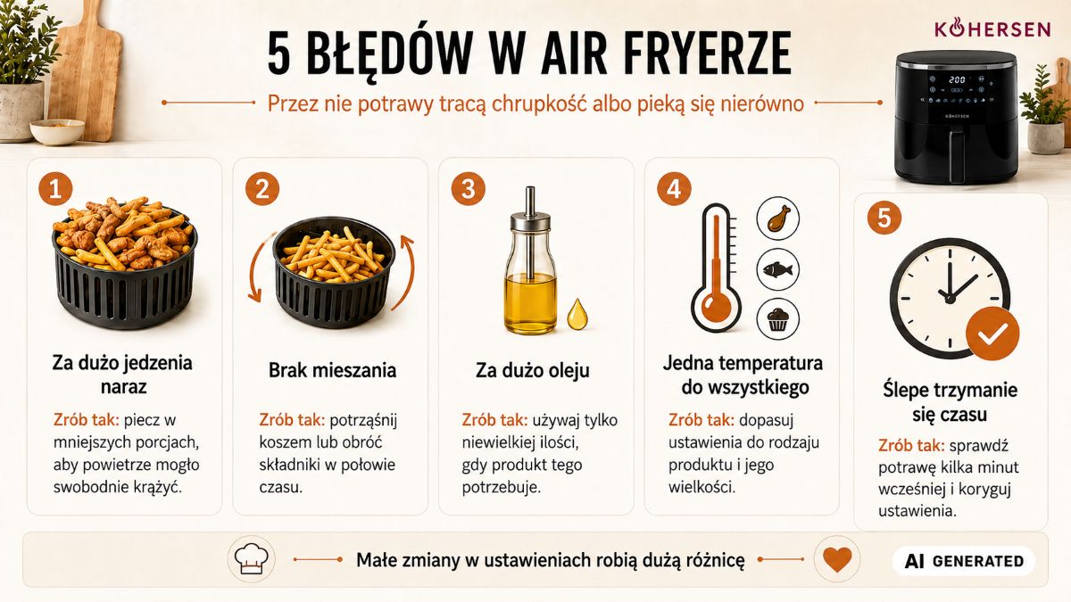 Najczęstsze błędy podczas pieczenia w air fryerze