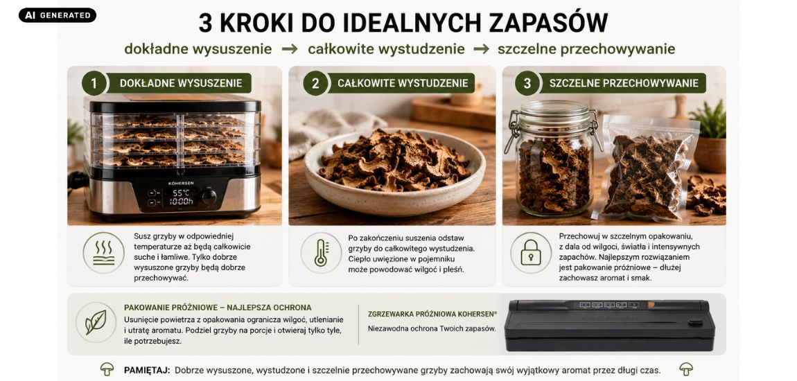 Gdzie przechowywać suszone grzyby