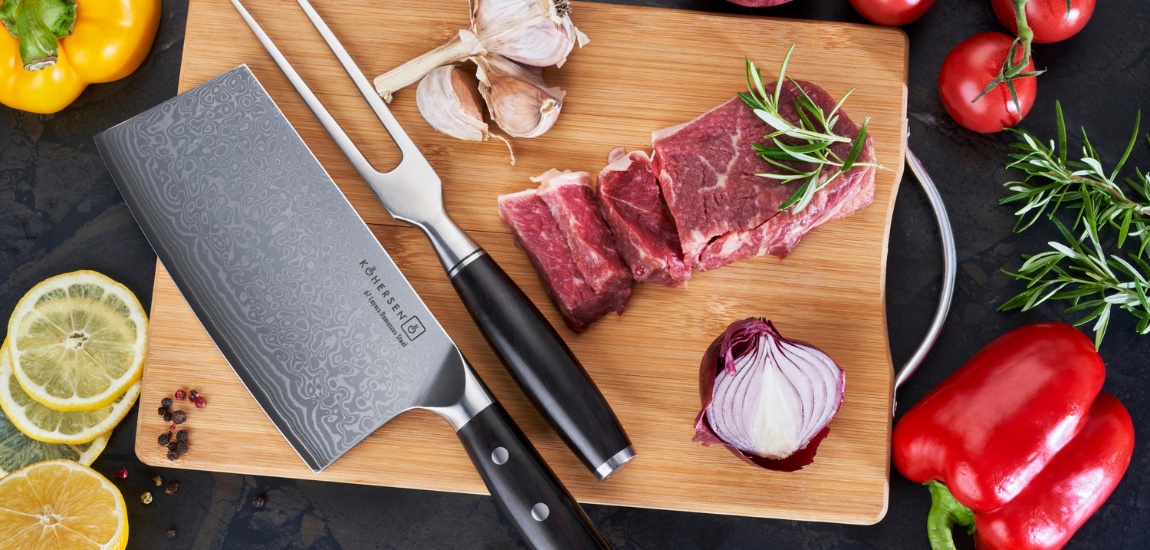 Tasak i widelec serii Ebony Wood