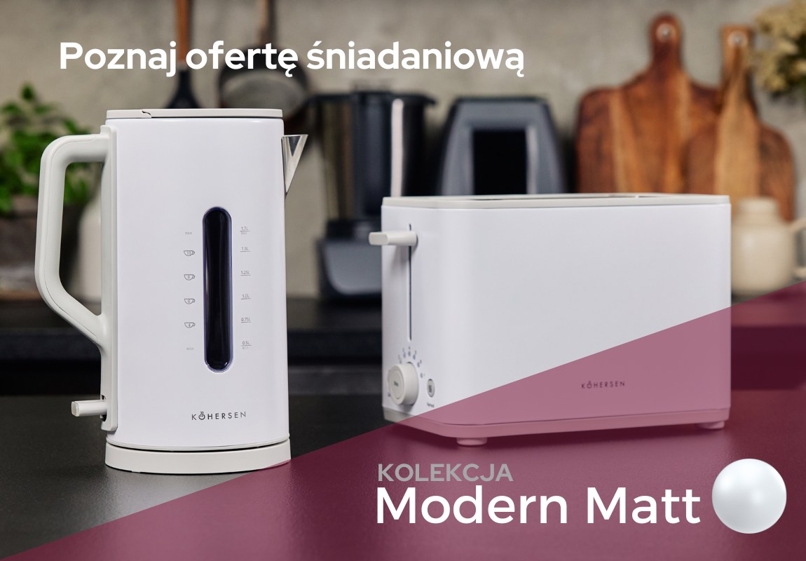 Czajnik elektryczny biały i toster Kohersen