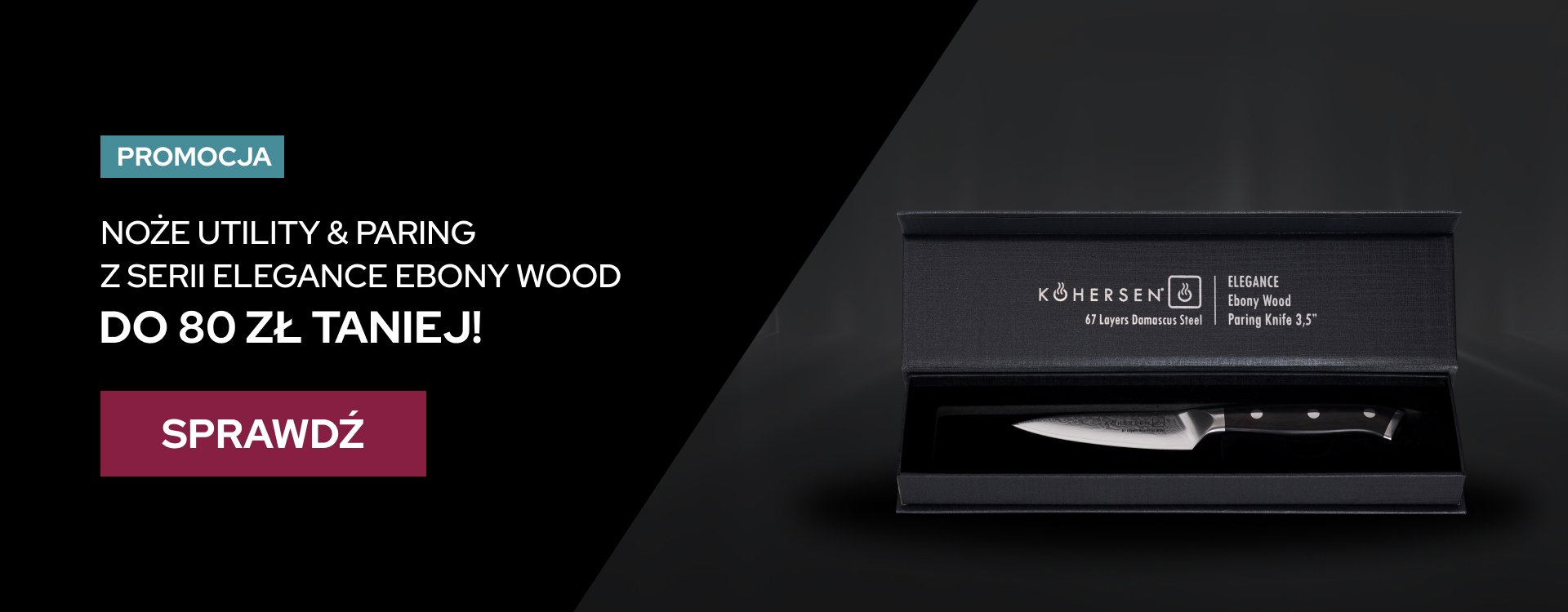 Noże Elegance Ebony Wood w promocji  
