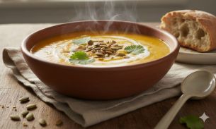 Krem z pieczonej dyni i mleka kokosowego