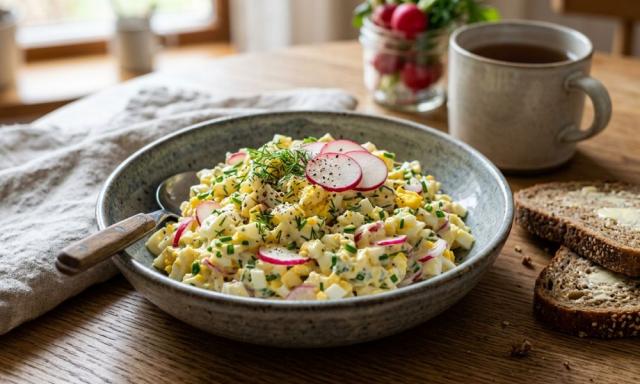 Pasta jajeczna z rzodkiewką i szczypiorkiem